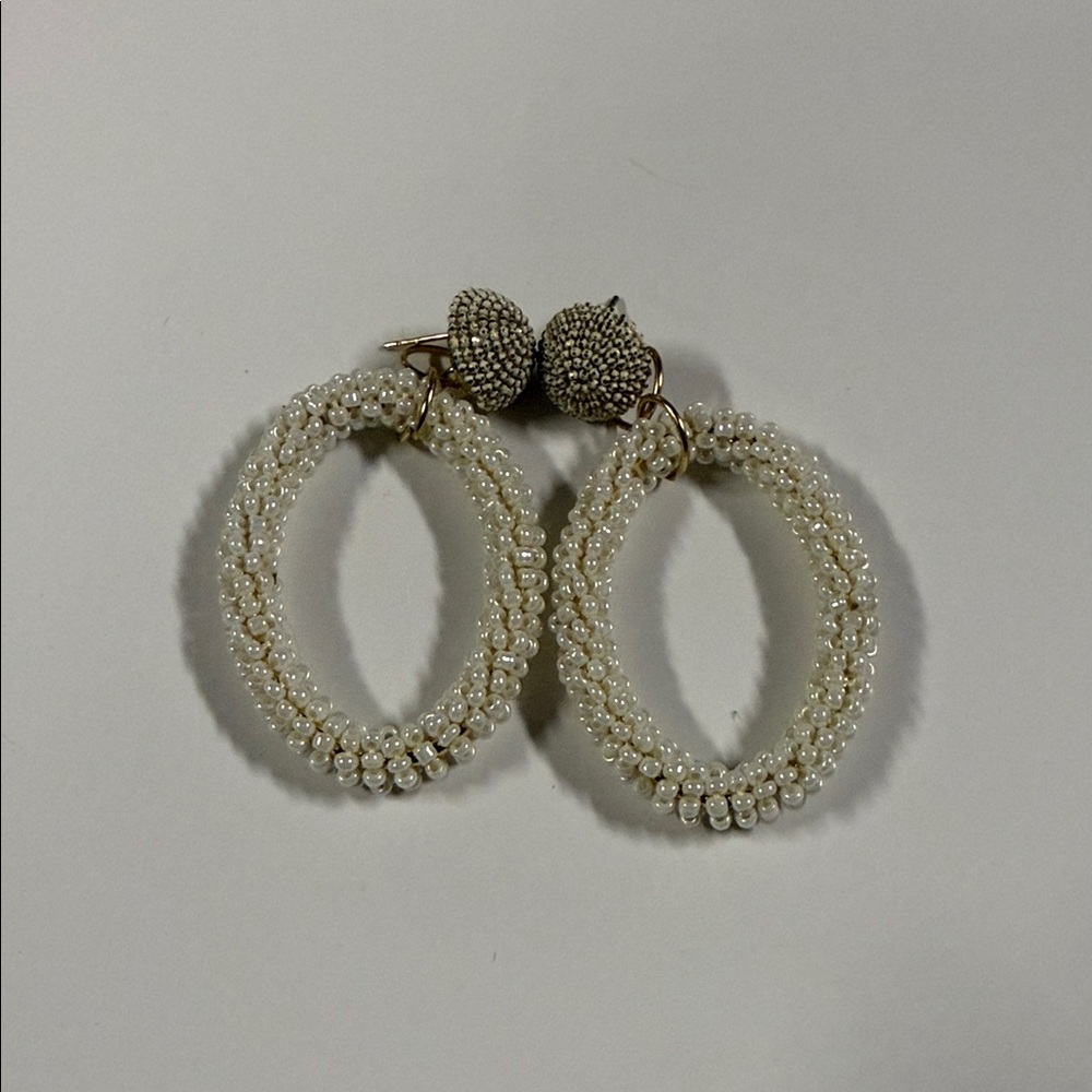 Elegant Pearl Hoop Earrings